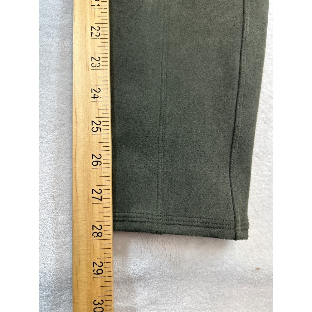 SPANX Leggings Women's Size‎ L Olive Green Faux Suede - Picture 7 of 8